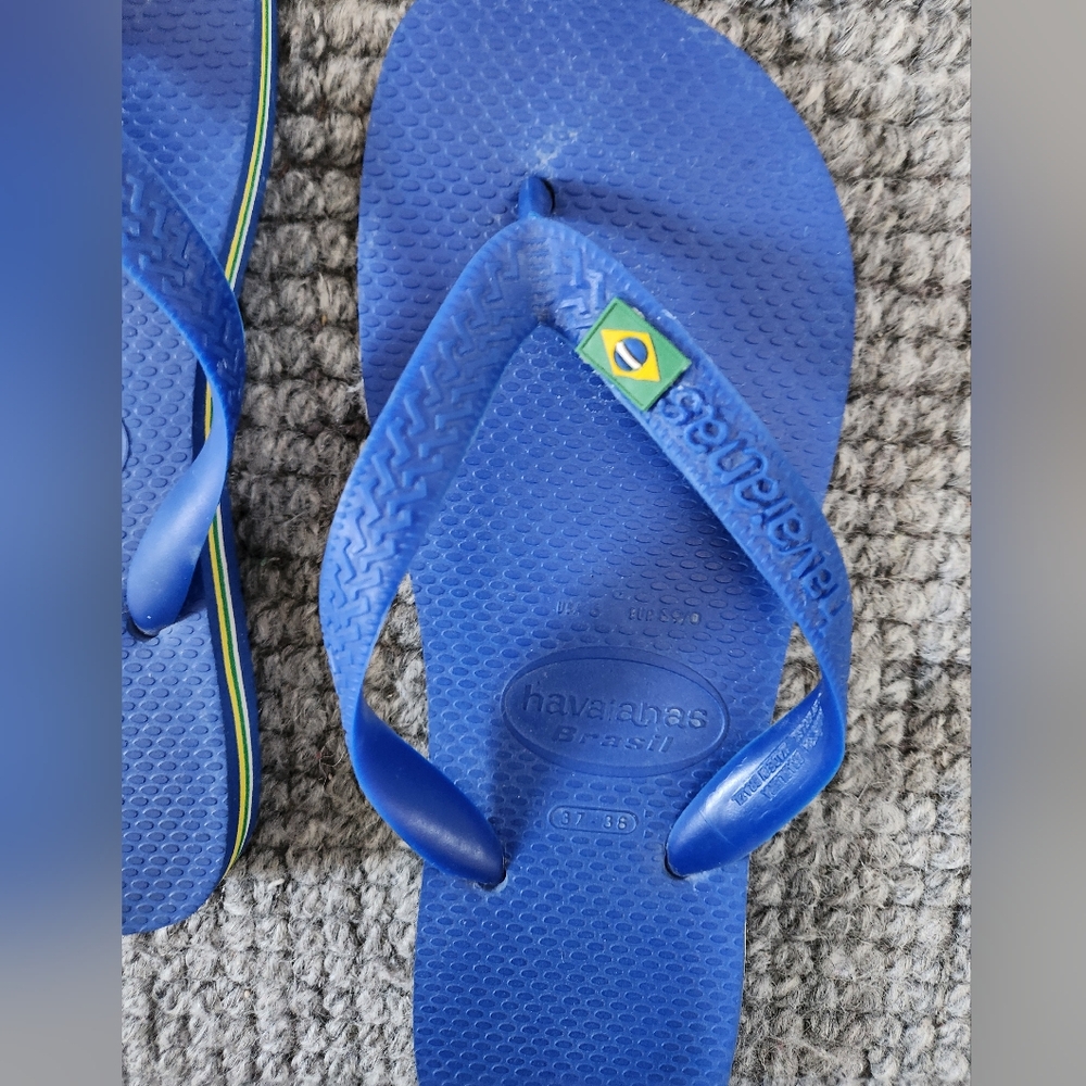 Havaianas Brasil Flip Flop, Blue, size 7-8 (37-38) - Picture 2 of 6